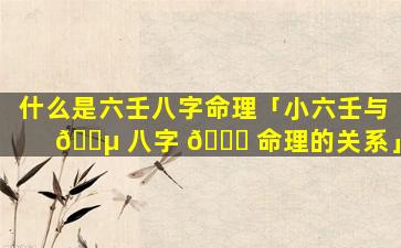 什么是六壬八字命理「小六壬与 🌵 八字 🐕 命理的关系」